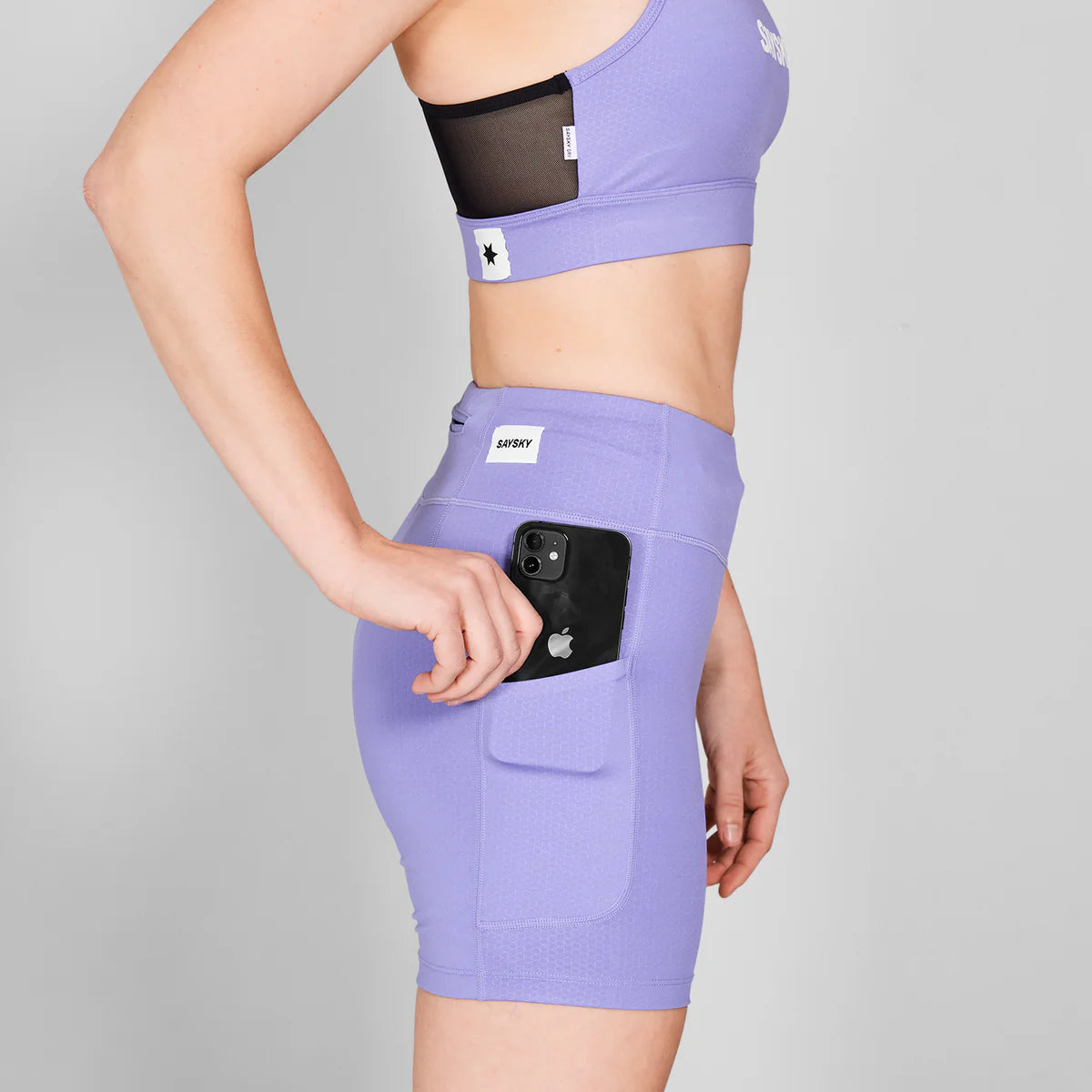SAYSKY Women's Combat+ Short Tights 7" - Purple