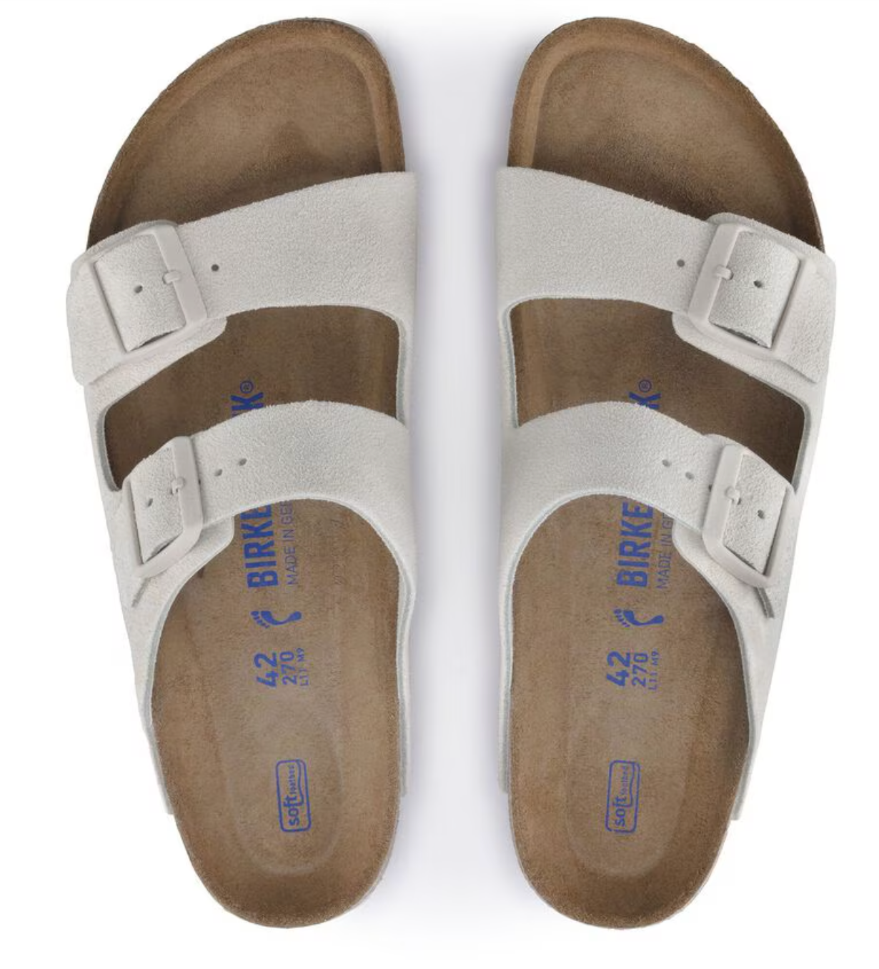 Birkenstock Arizona Suede Leather Antique White