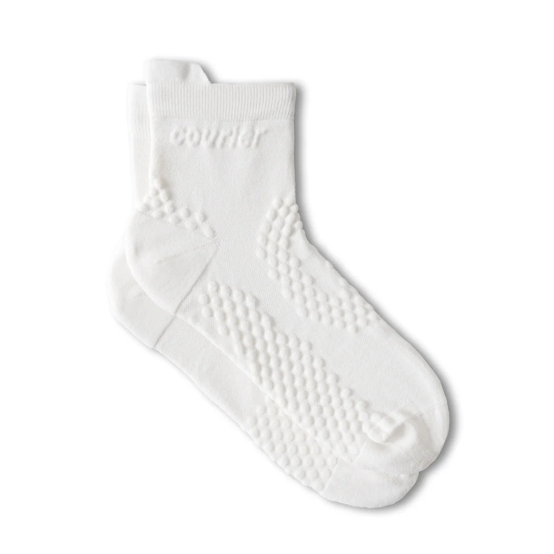 Courier - The HiFi Quarter Crew Sock - Bright White