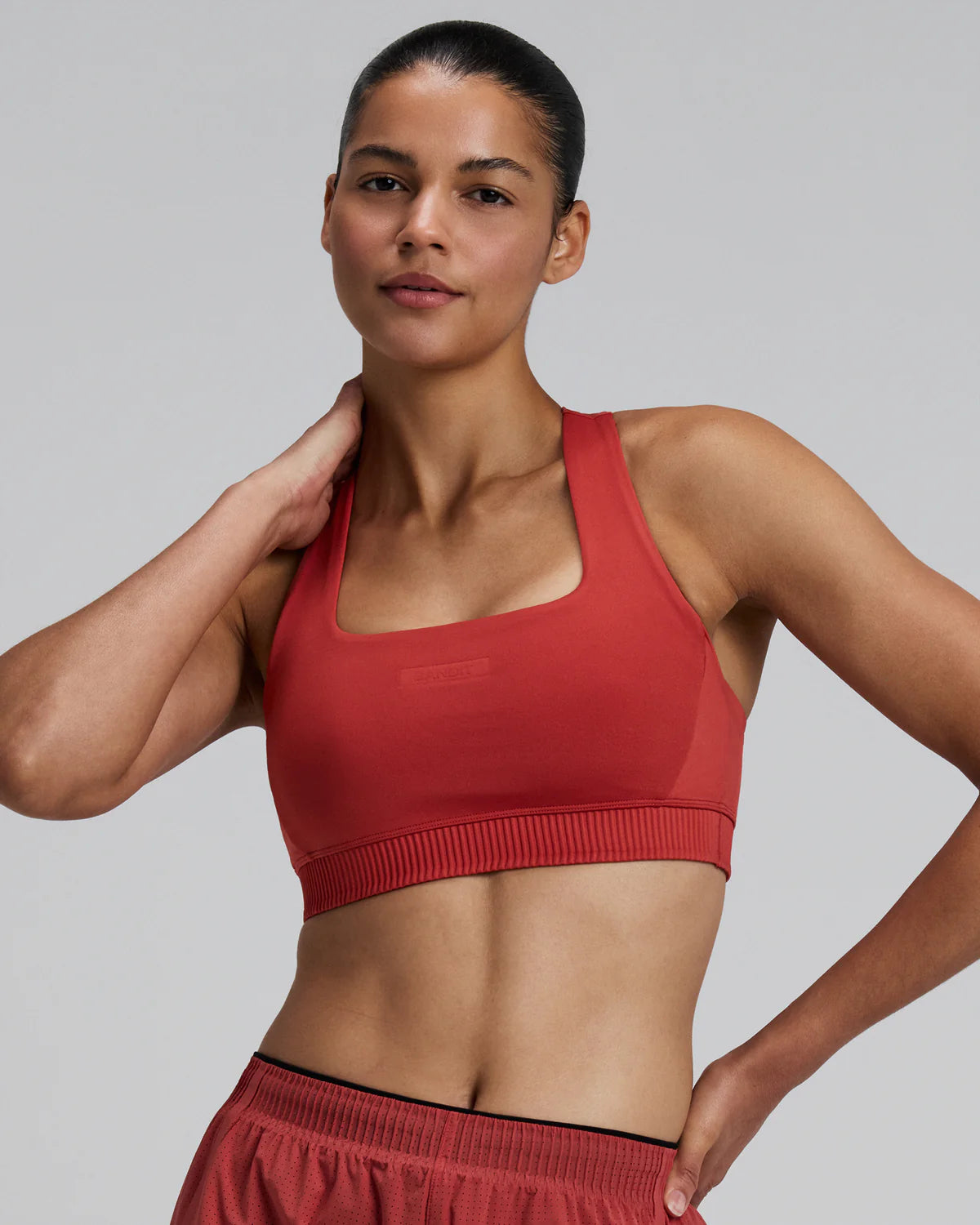 Women's Stamina-V™ Square Neck Run Bra - Rusted Apricot