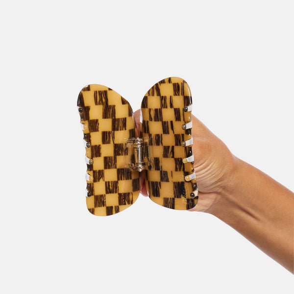 CHUNKS Checker Claw in Mocha