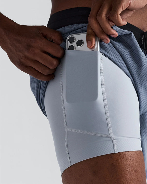 Bandit Men's CoolGrid™ 5" Run Shorts - Steel Horizon