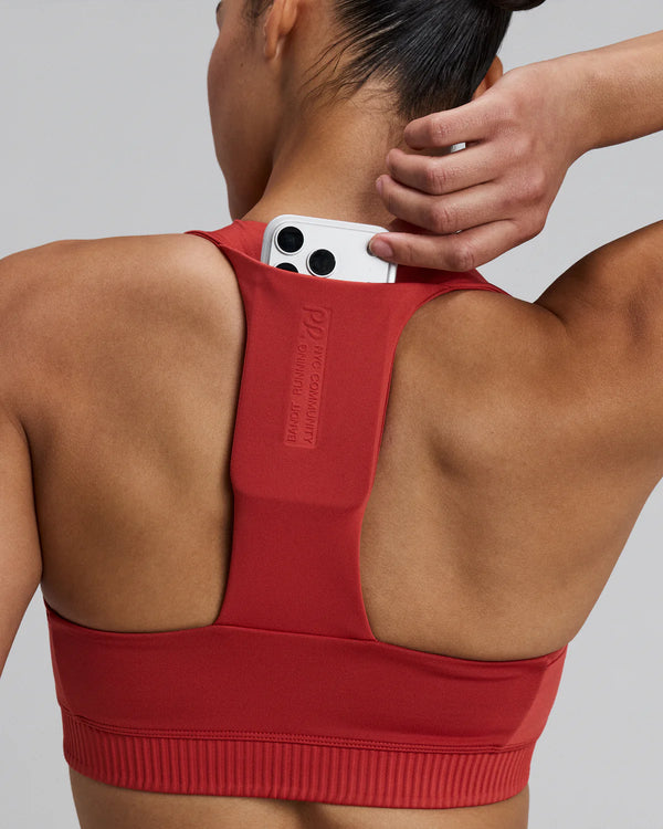 Women's Stamina-V™ Square Neck Run Bra - Rusted Apricot