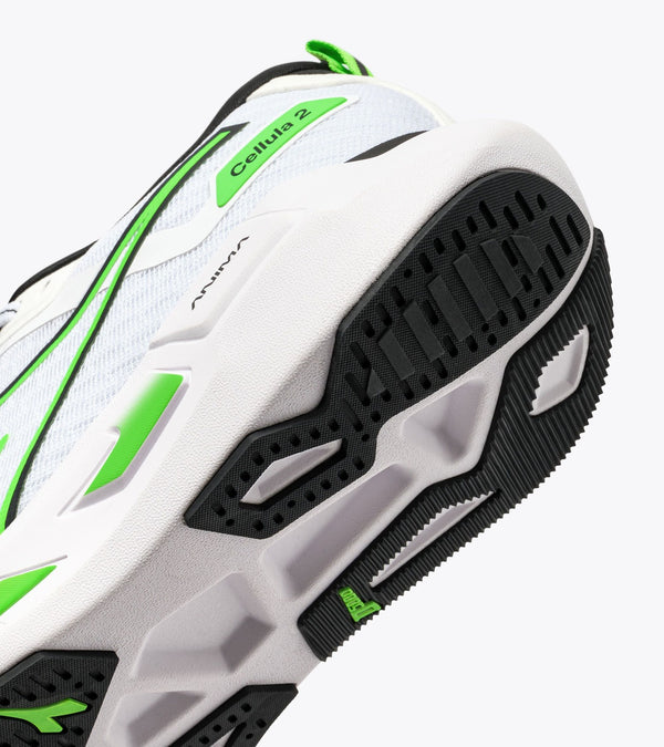 Diadora Men's Cellula 2 - White / Black / Green FL