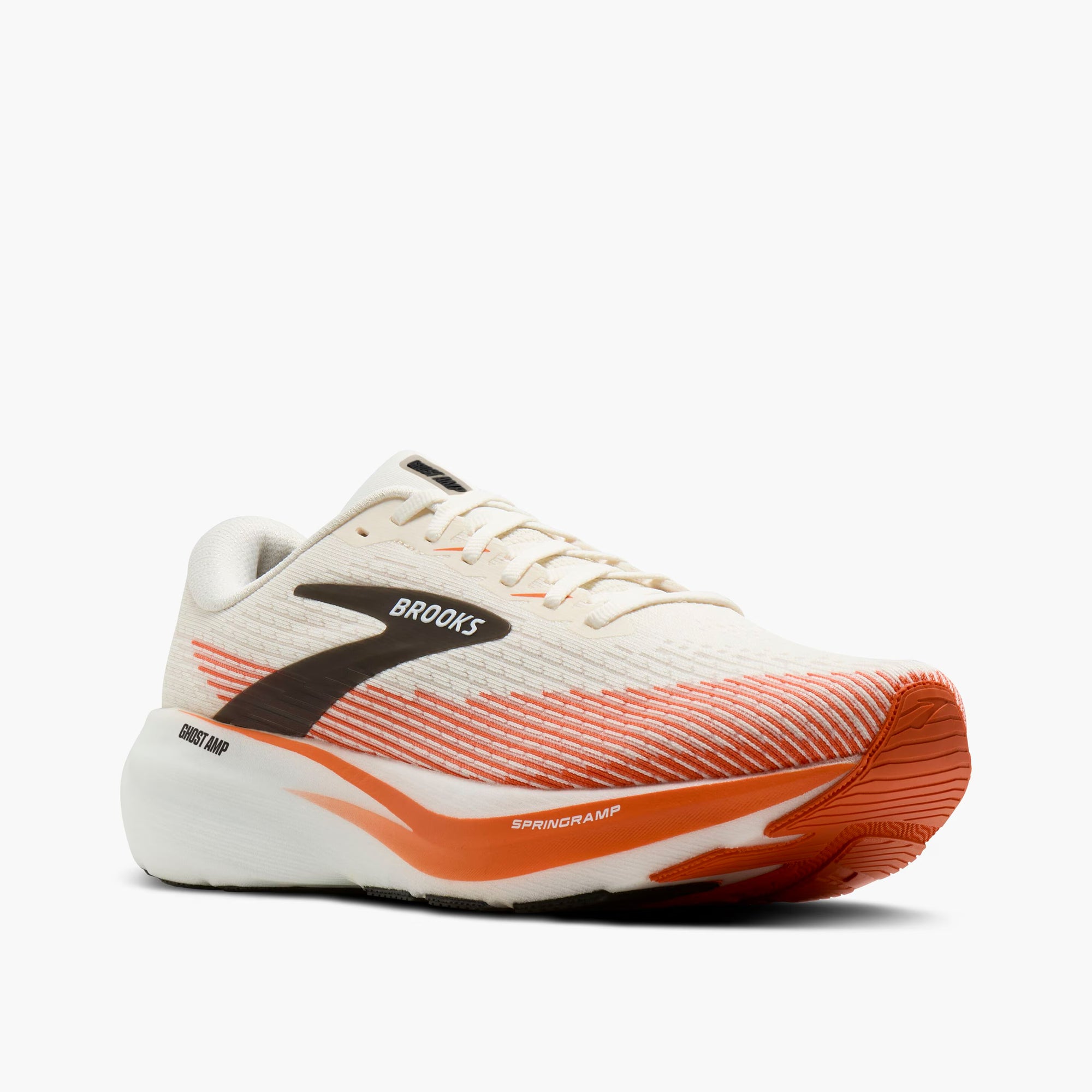 Brooks Men's Ghost Amp - White / Tigerlily / Black