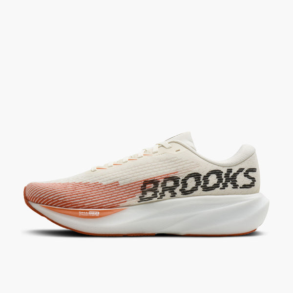 Brooks Men's Ghost Amp - White / Tigerlily / Black
