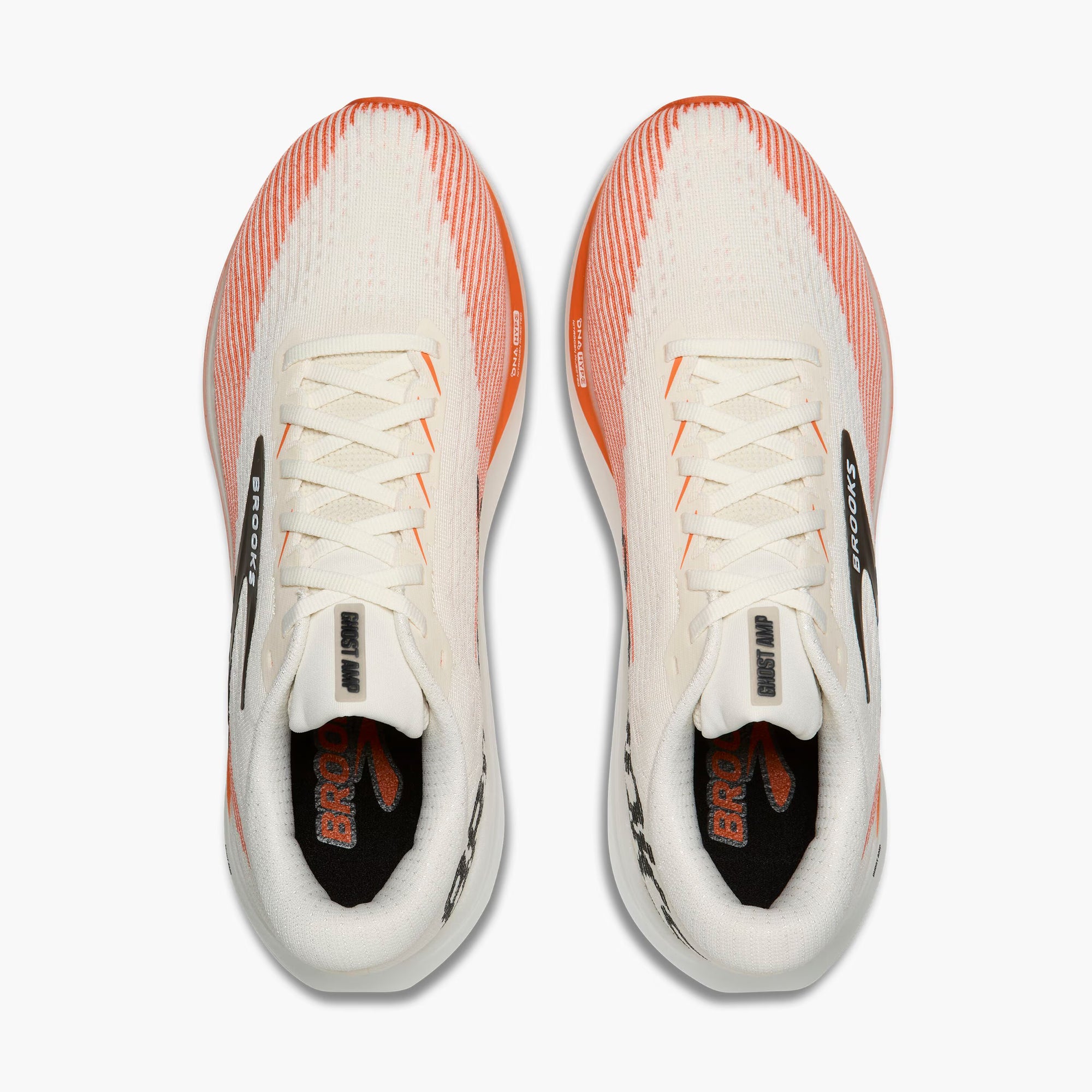 Brooks Men's Ghost Amp - White / Tigerlily / Black