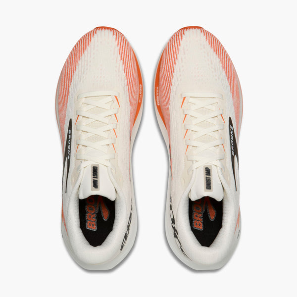 Brooks Men's Ghost Amp - White / Tigerlily / Black