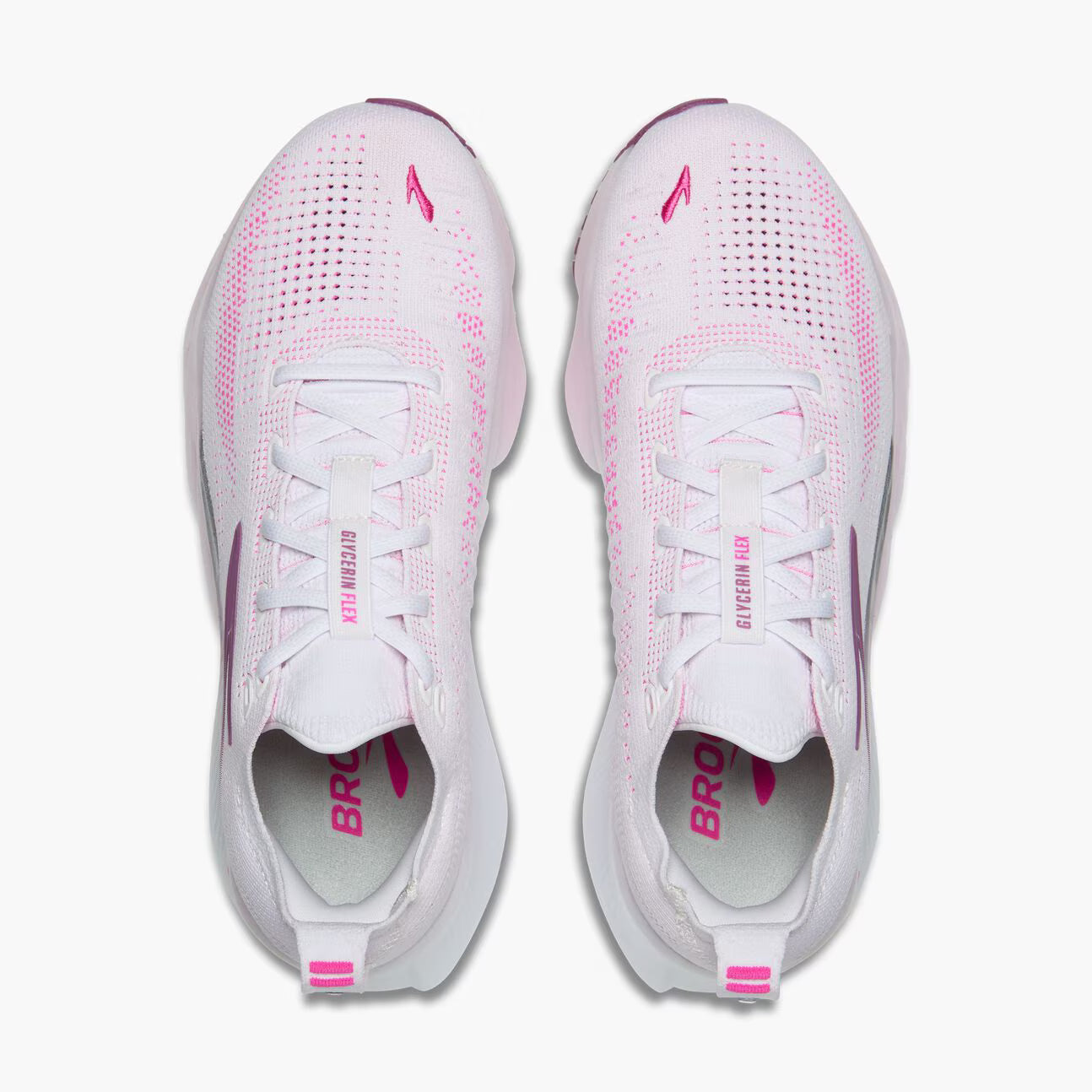 Brooks Women's Glycerin Flex - White / Cyber Pink / Argyle