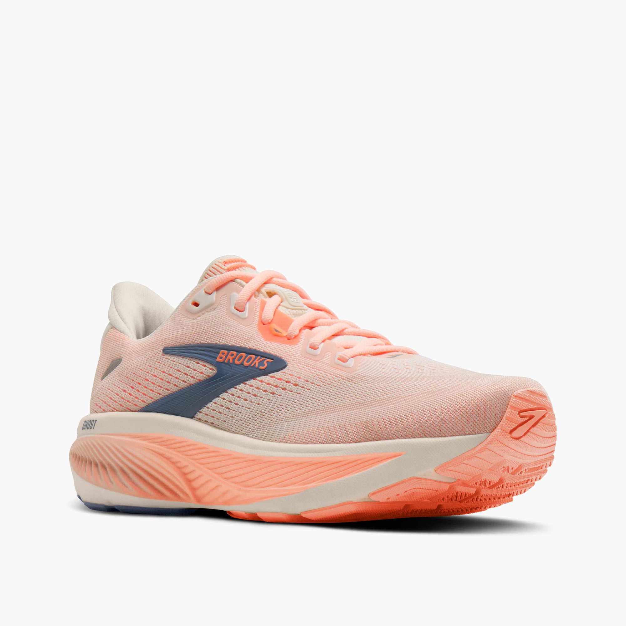 Brooks Women's Ghost 18 - Star White / Cyber Peach / Grey