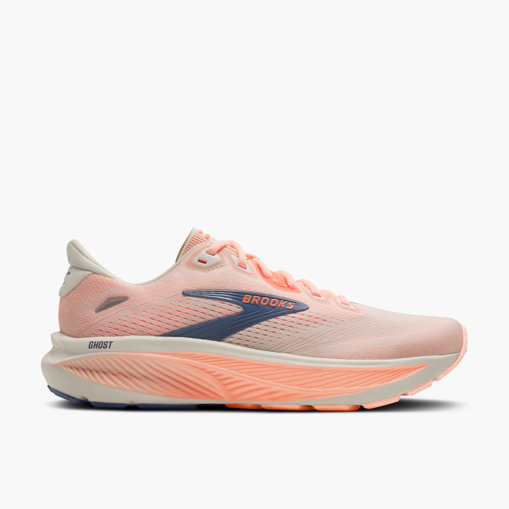 Brooks Women's Ghost 18 - Star White / Cyber Peach / Grey