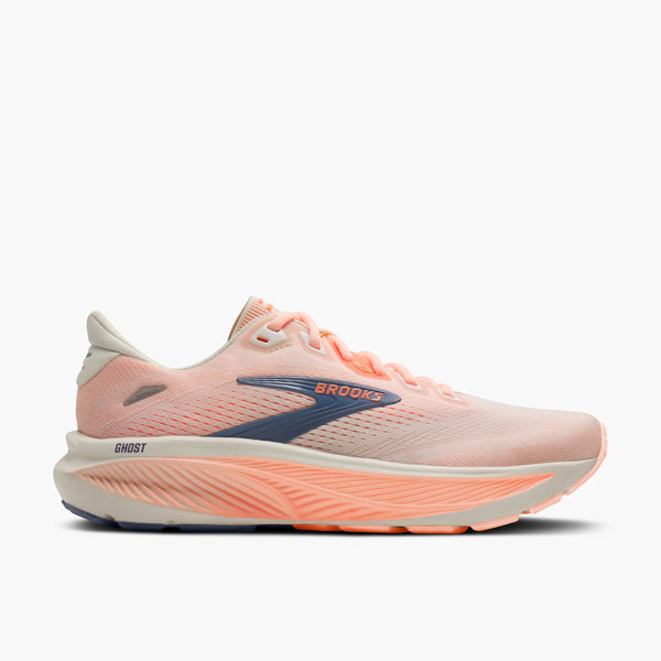 Brooks Women's Ghost 18 - Star White / Cyber Peach / Grey
