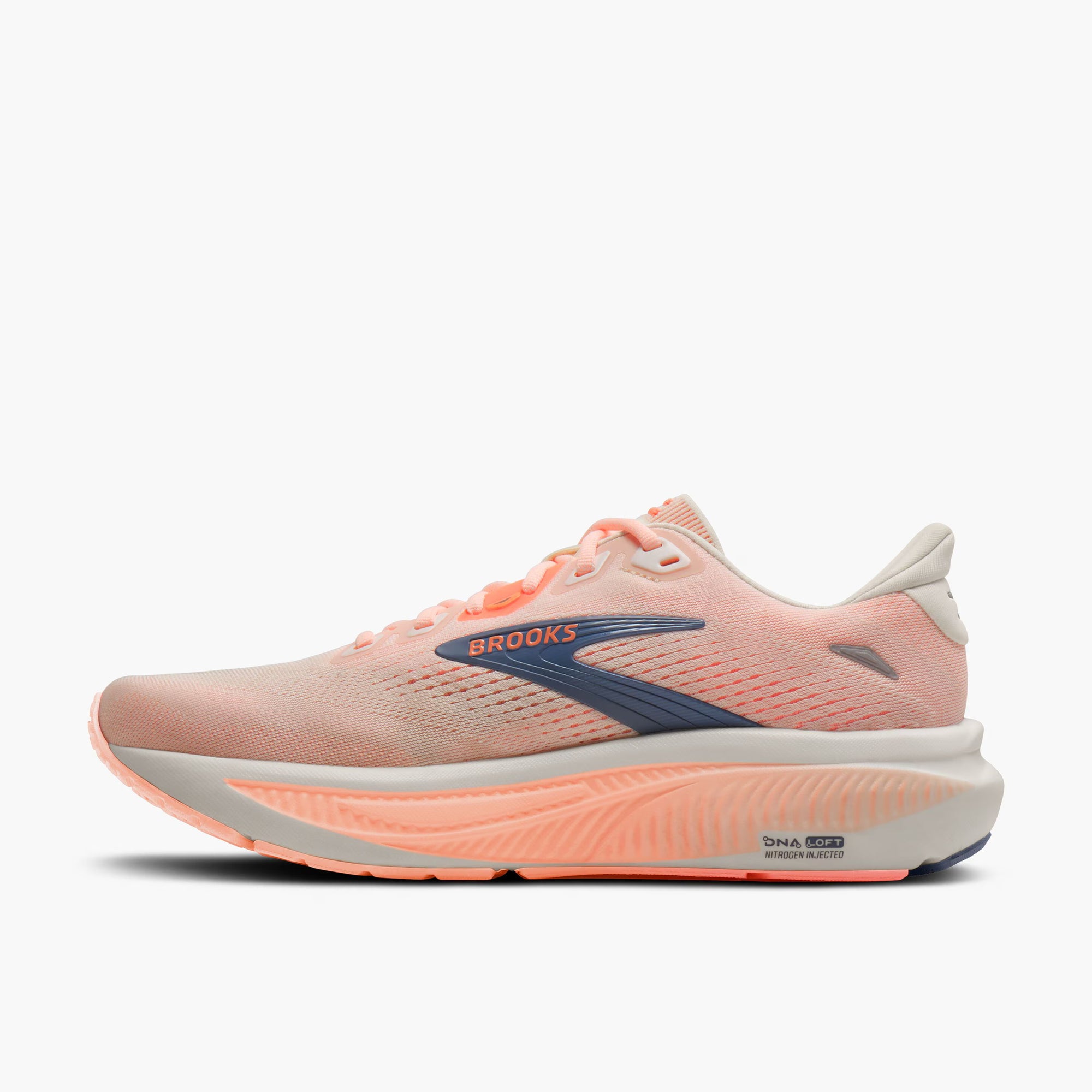 Brooks Women's Ghost 18 - Star White / Cyber Peach / Grey