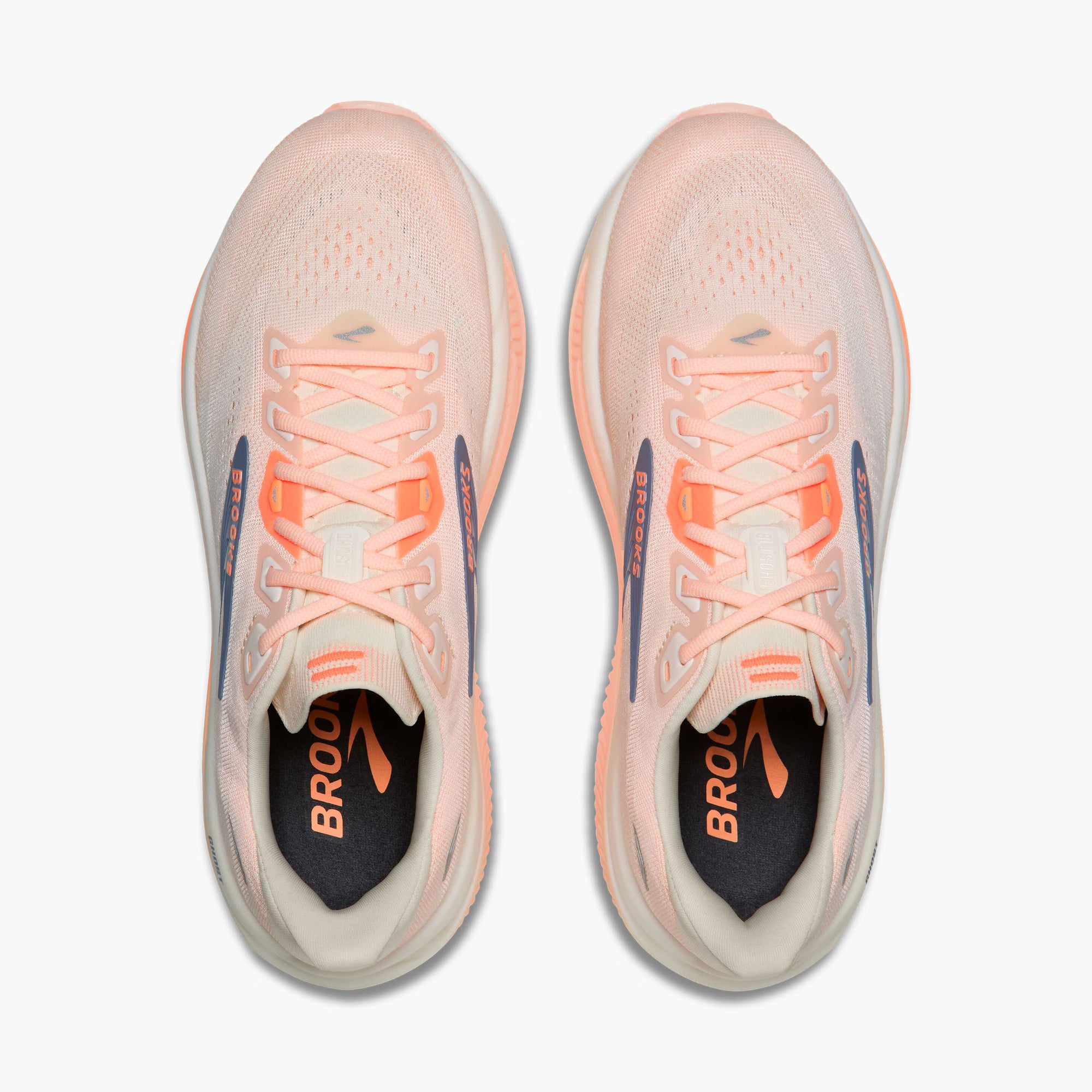 Brooks Women's Ghost 18 - Star White / Cyber Peach / Grey