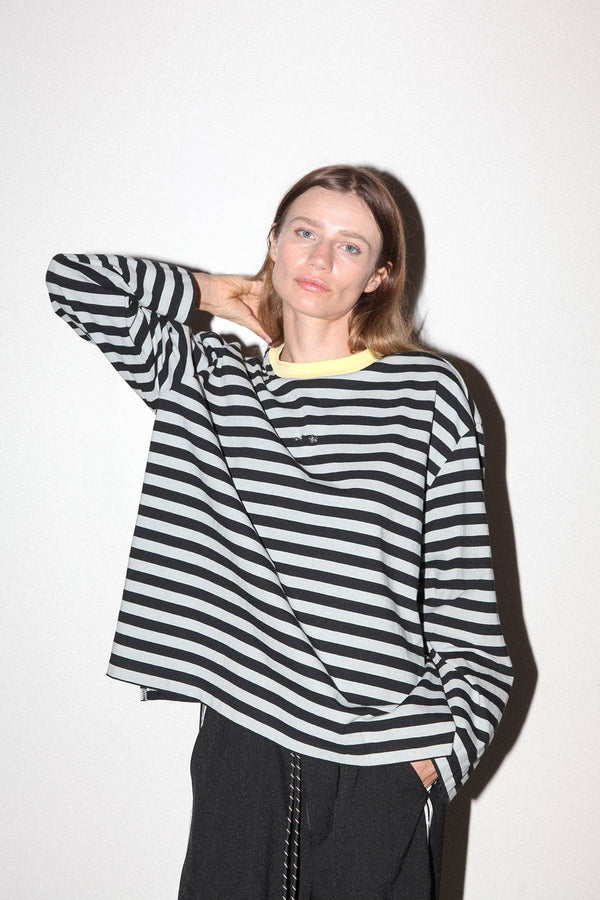 KkCo Pierced Long Sleeve Box Tee - Sky & Midnight