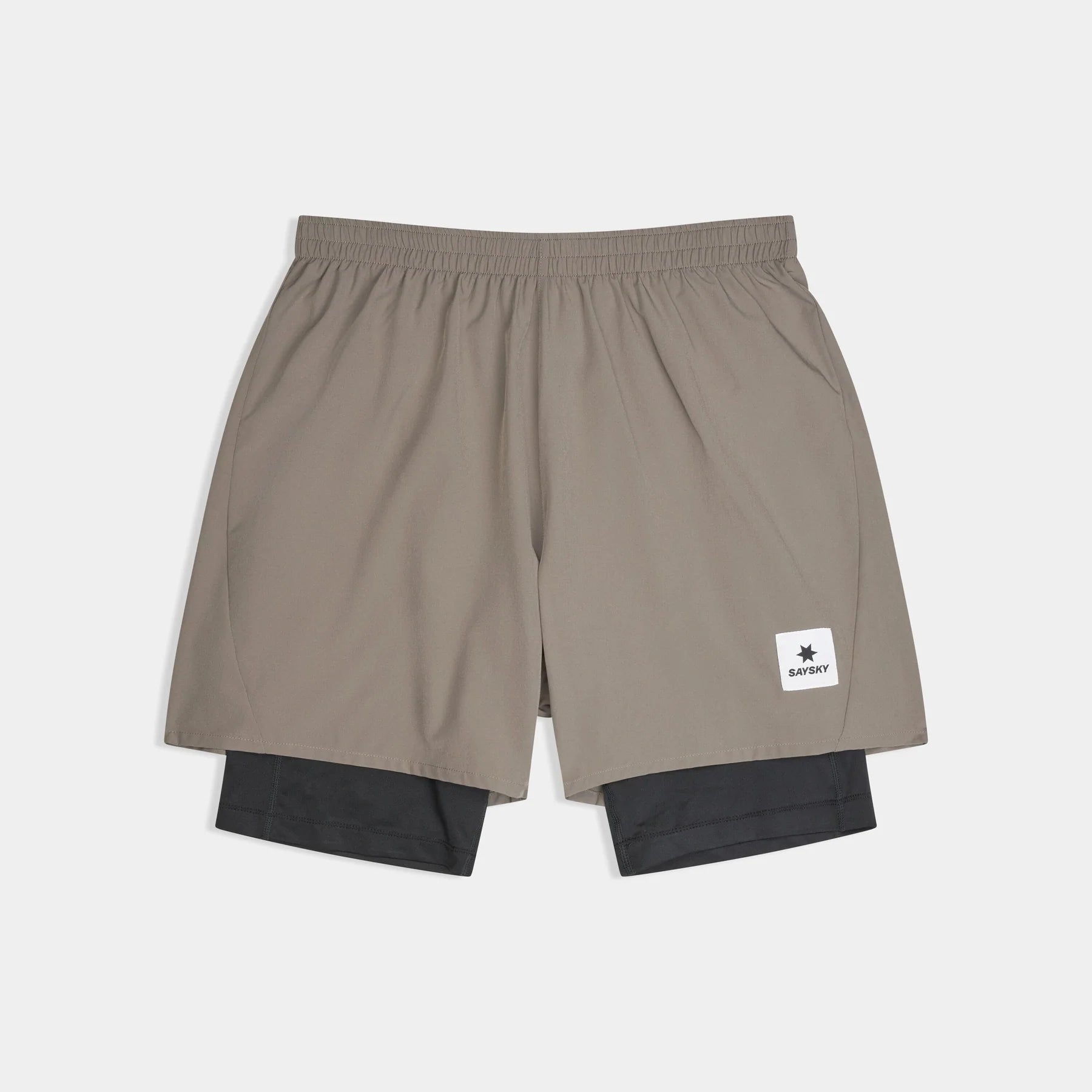 SAYSKY Men's Pace 2 in 1 Shorts 5" - Taupe