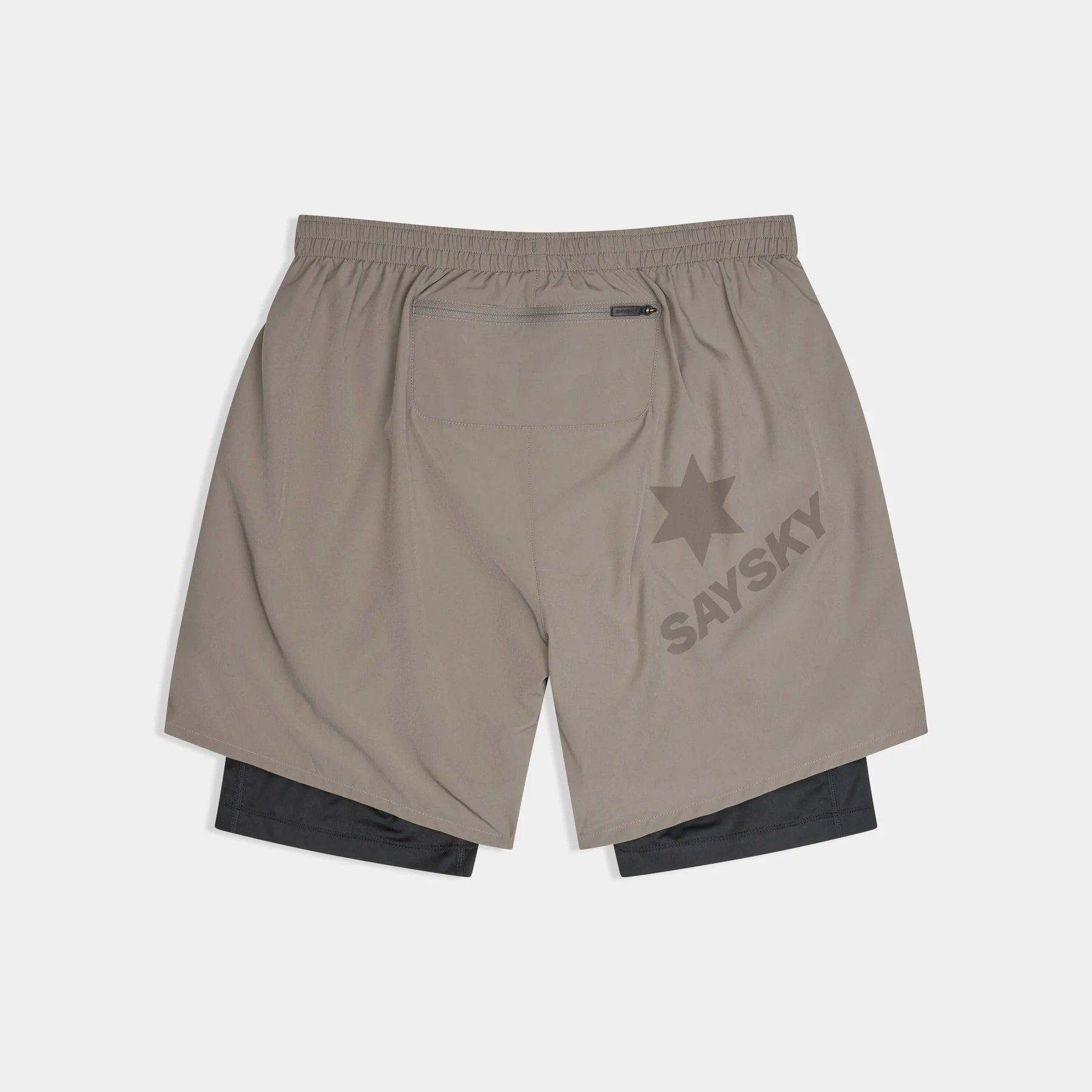 SAYSKY Men's Pace 2 in 1 Shorts 5" - Taupe