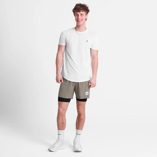 SAYSKY Men's Pace 2 in 1 Shorts 5" - Taupe