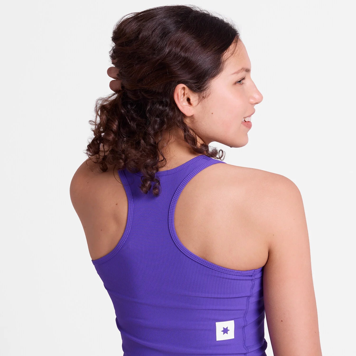 SAYSKY Women's Combat+ Rib Crop Top - Purple