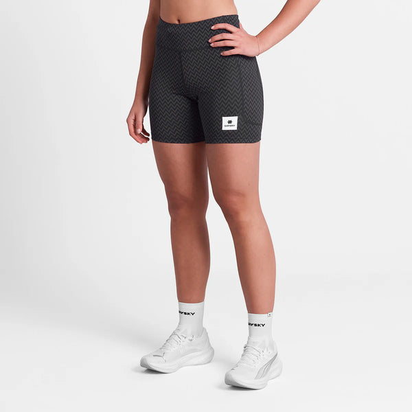 SAYSKY Women's Combat+ Short Tights 7" - Black Zig Zag
