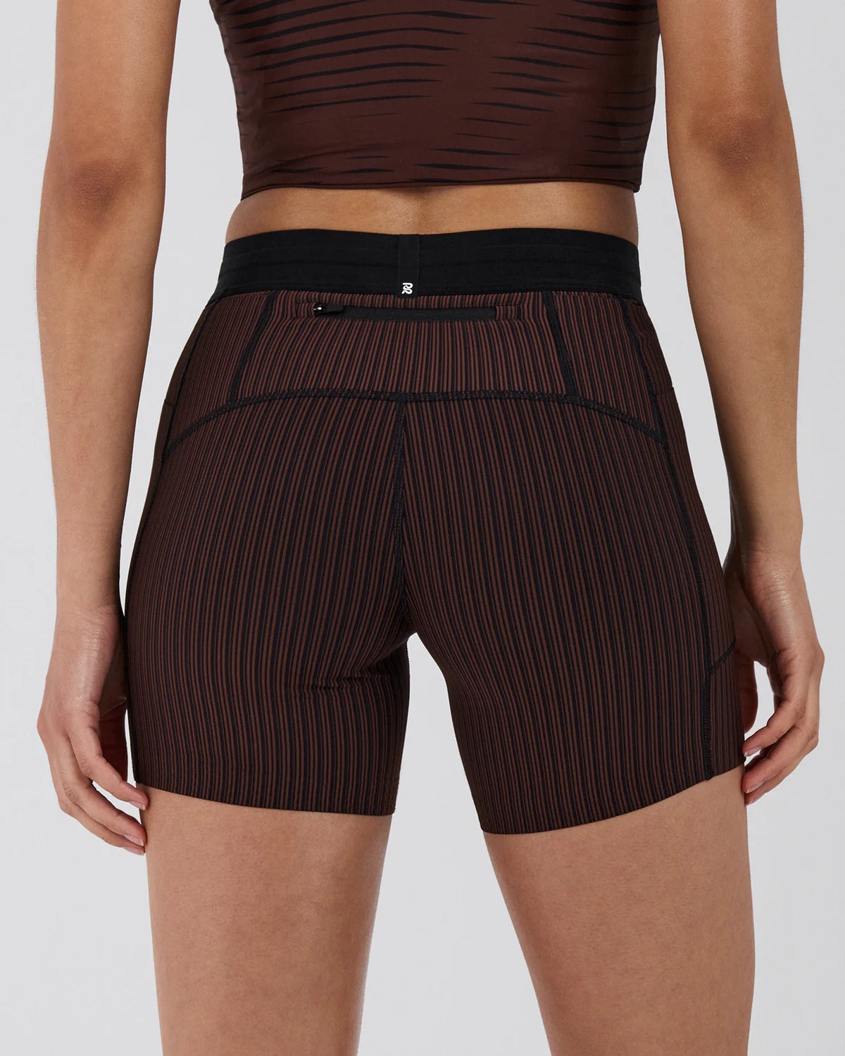 Bandit Women's Striped Cadence™ 5" Compression - Cacao / Black