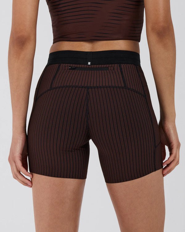 Bandit Women's Striped Cadence™ 5" Compression - Cacao / Black