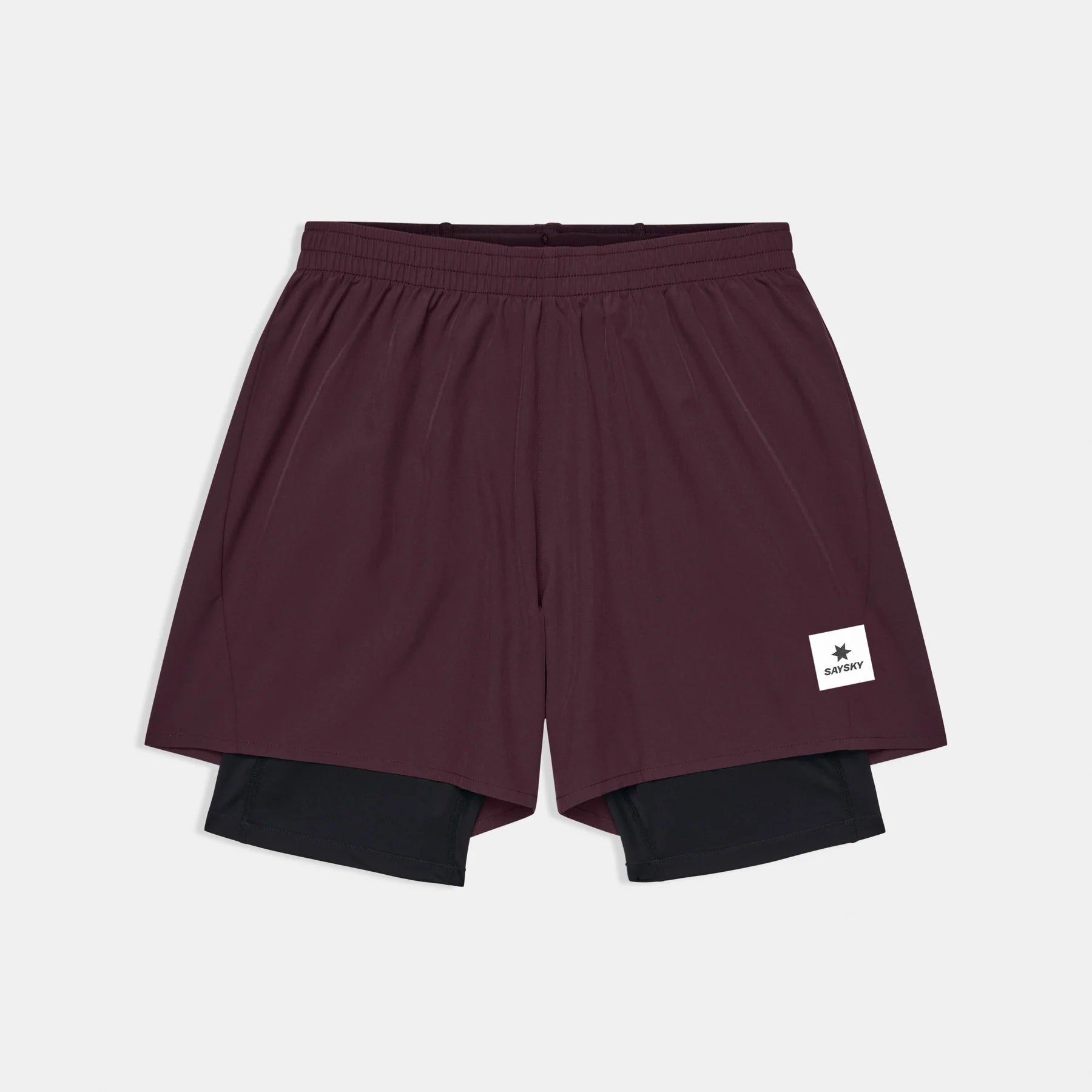 SAYSKY Men's Pace 2 in 1 Shorts 5" - Burgundy