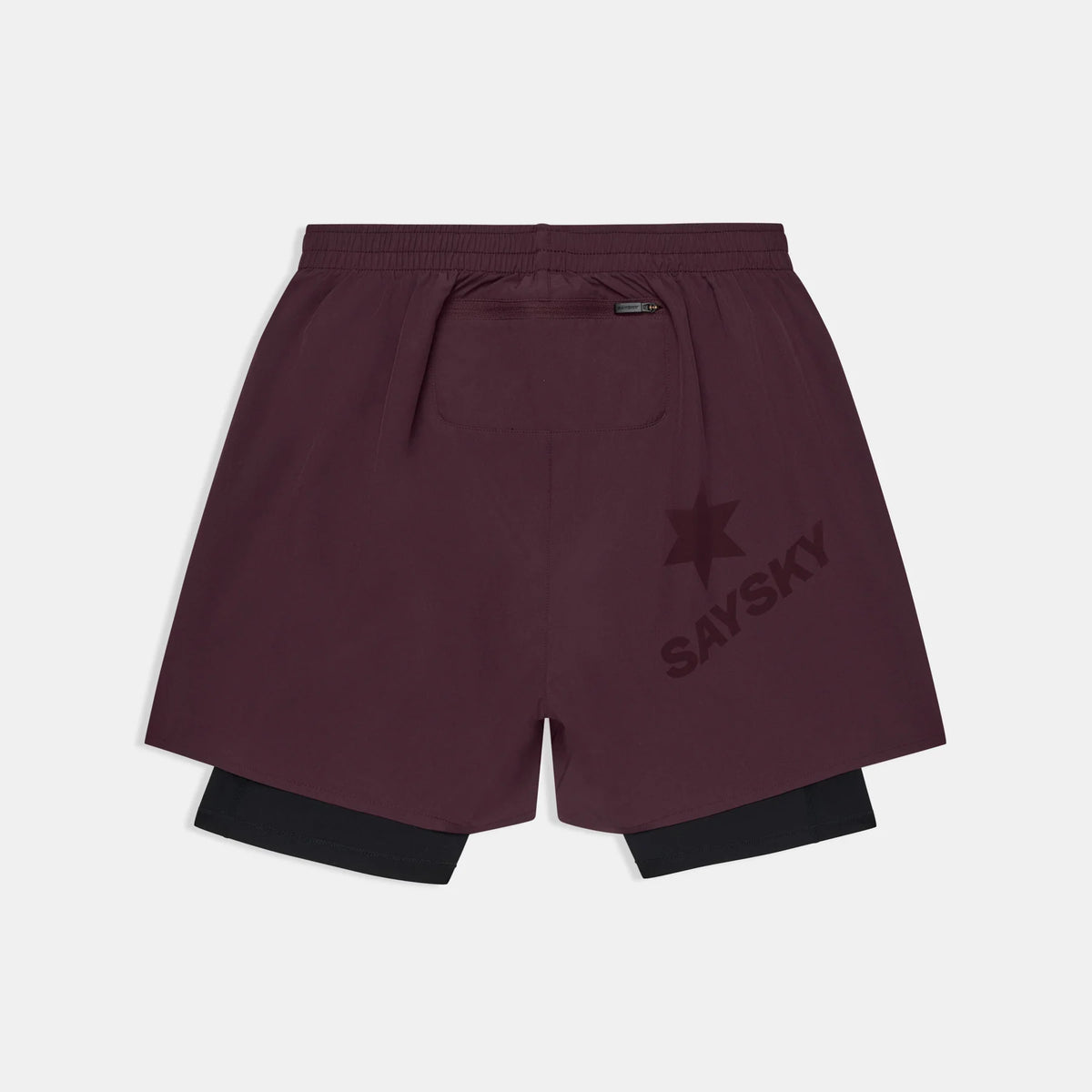 SAYSKY Men's Pace 2 in 1 Shorts 5" - Burgundy