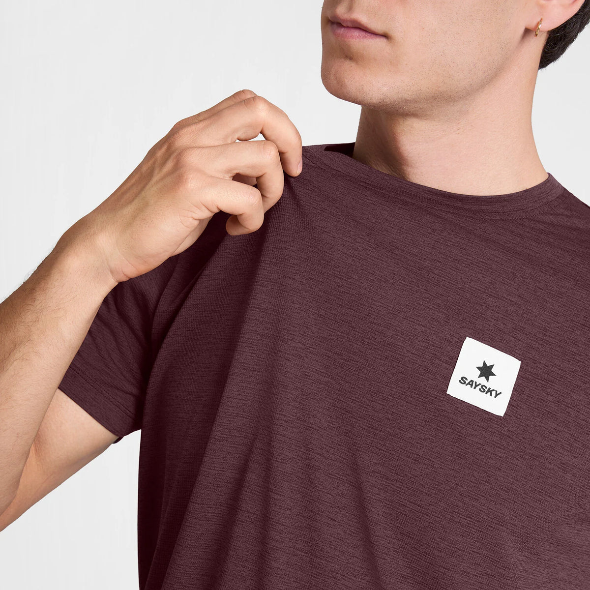 SAYSKY Men's Clean Combat Pro T-shirt - Burgundy