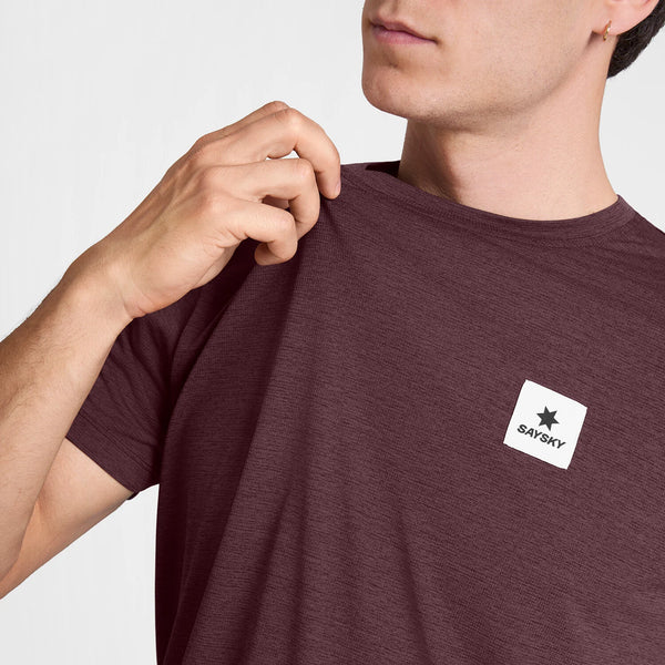 SAYSKY Men's Clean Combat Pro T-shirt - Burgundy