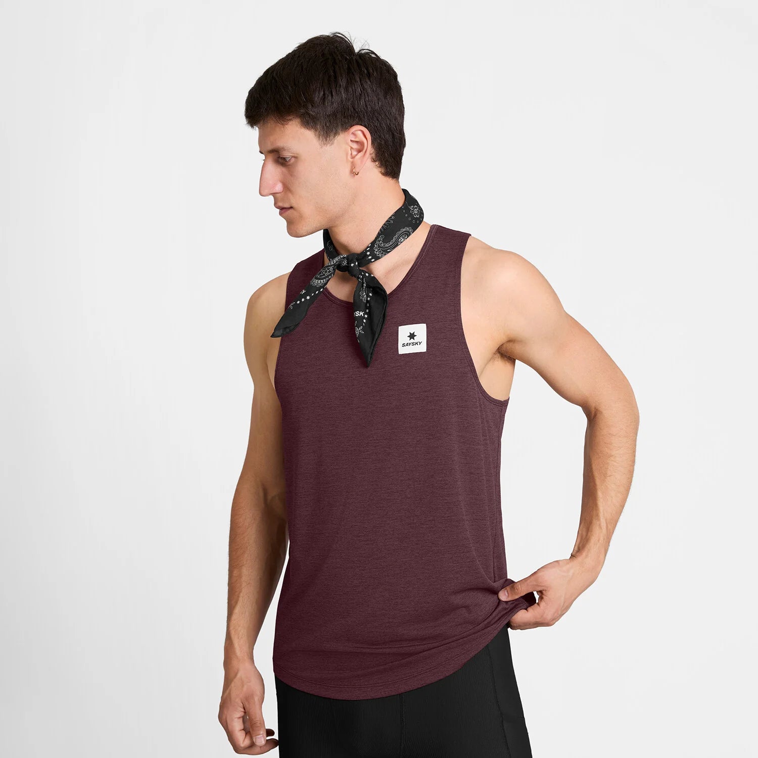 SAYSKY Men's Clean Combat Pro Singlet - Burgundy