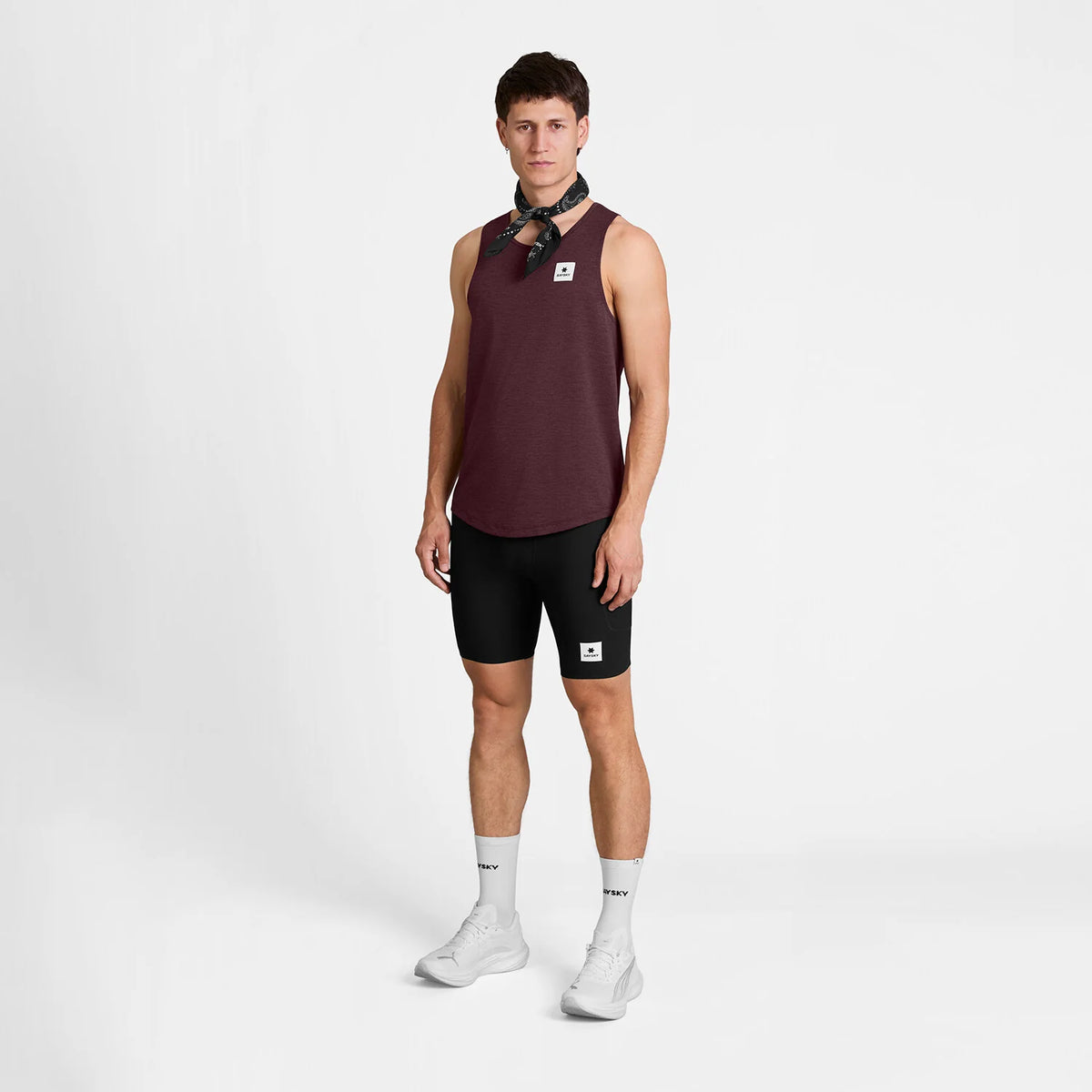 SAYSKY Men's Clean Combat Pro Singlet - Burgundy