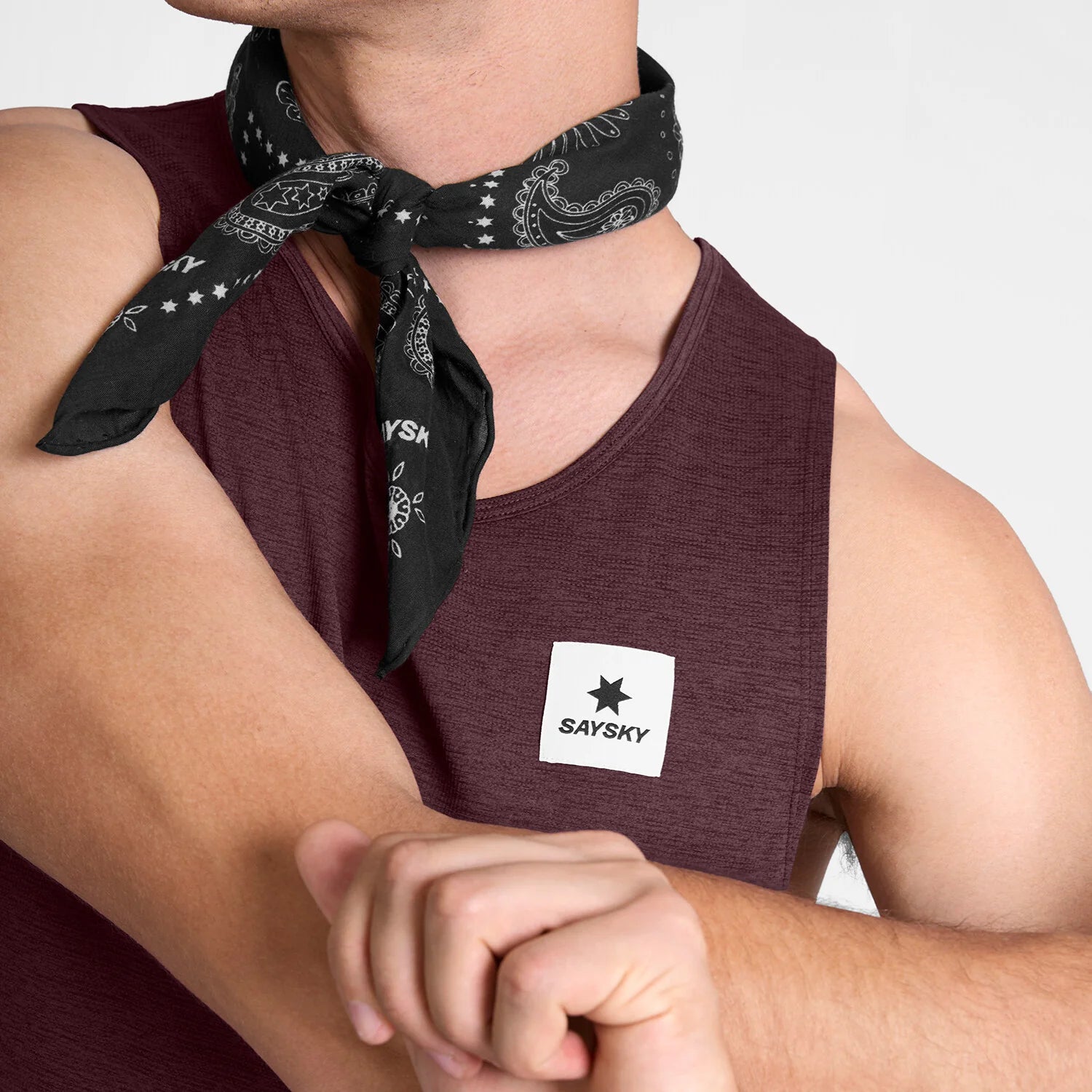SAYSKY Men's Clean Combat Pro Singlet - Burgundy
