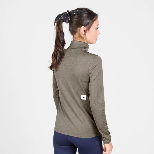 SAYSKY Women's Pace Half Zip Long Sleeve - Taupe