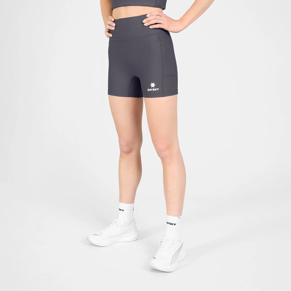 SAYSKY Women's Combat+ Rib Short Tights 4" - Grey