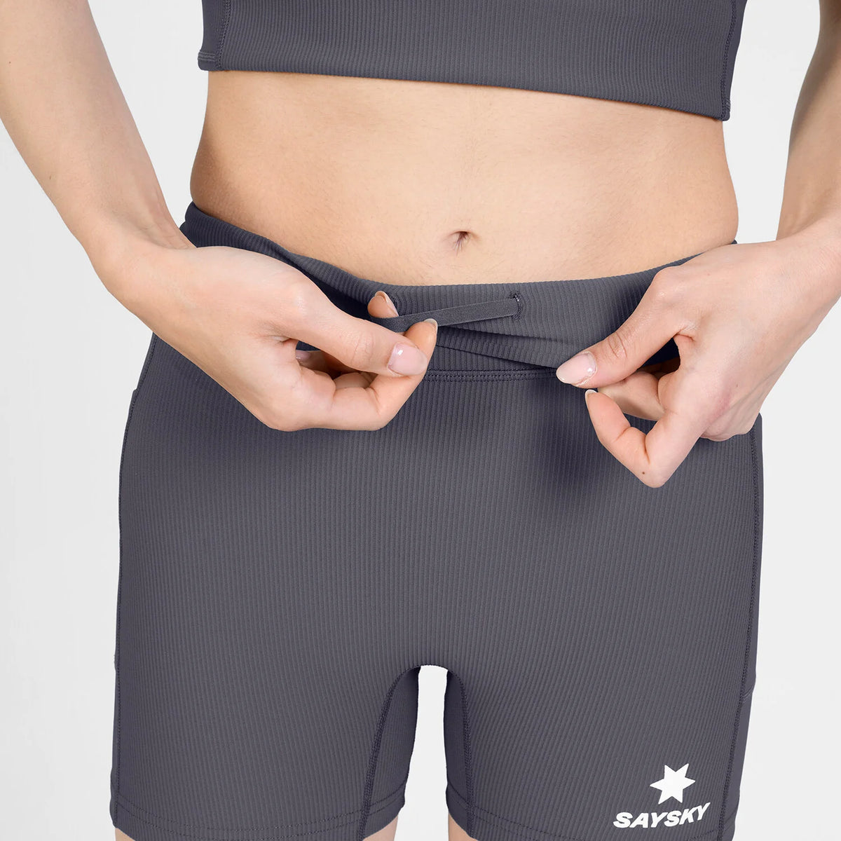 SAYSKY Women's Combat+ Rib Short Tights 4" - Grey
