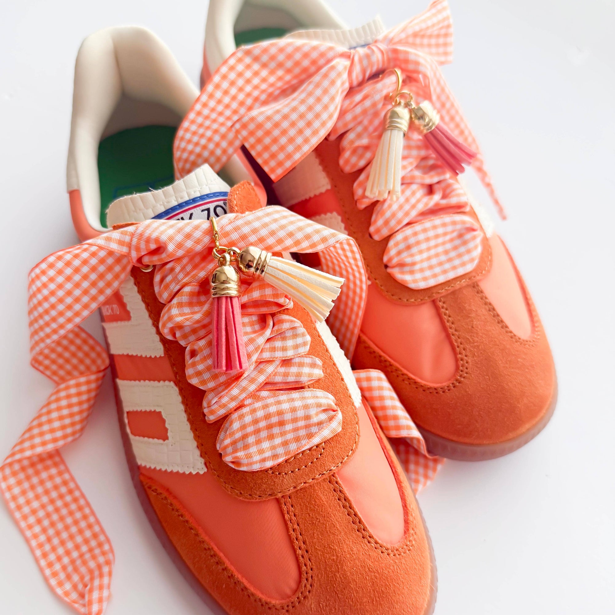 Leo + Lee Shoe Charm + Lace Sets - Gingham
