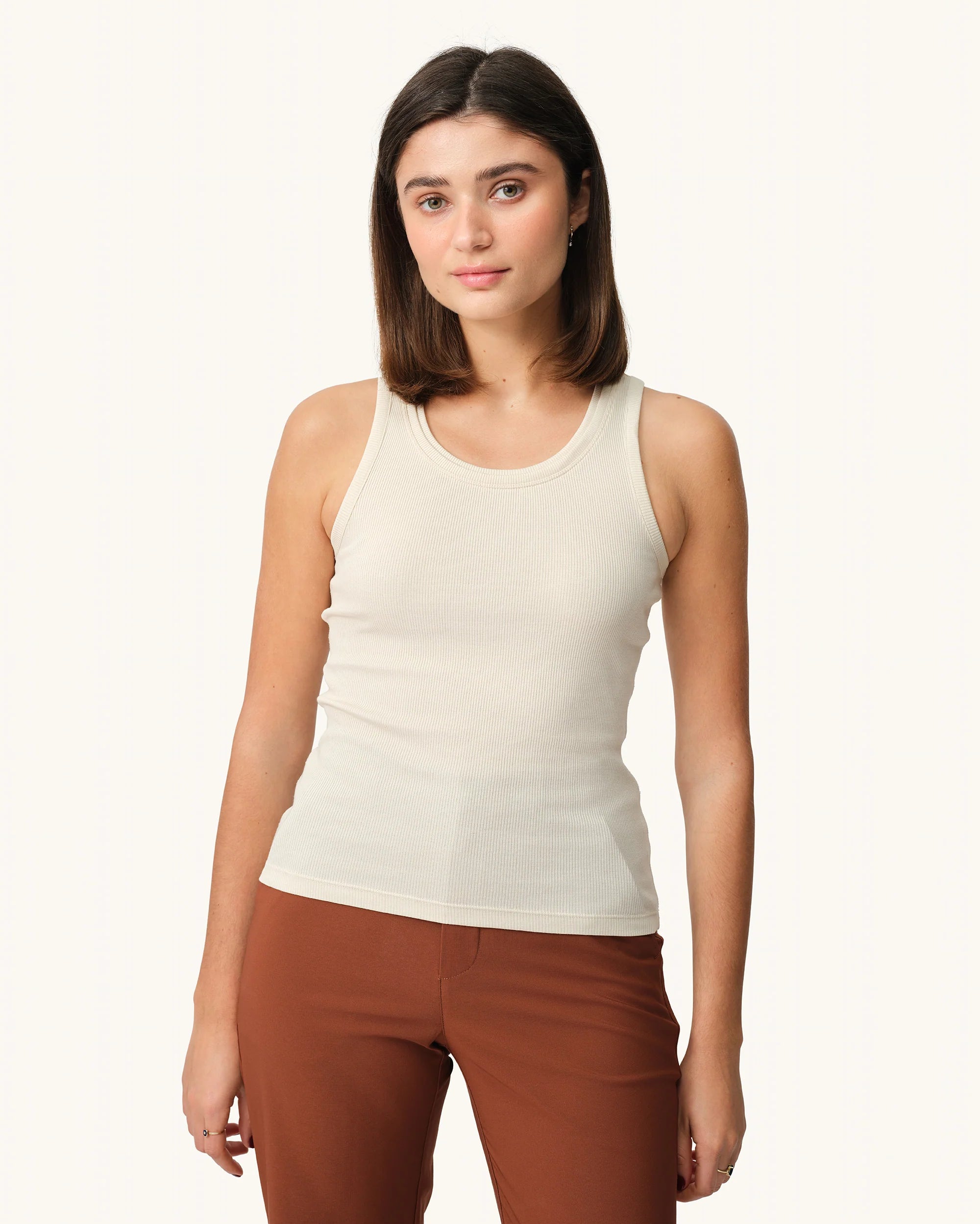 Hikerkind Ribbed Merino Tank - Betula