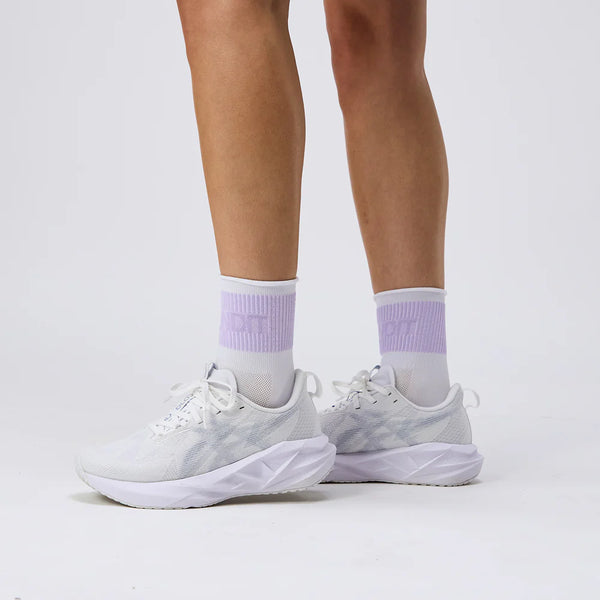 Bandit Lite Run™ Ribbed Socks - White with Light Thistle - 2 Pack