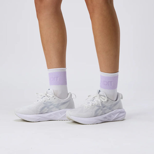 Bandit Lite Run™ Ribbed Socks - White with Light Thistle - 2 Pack