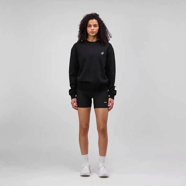Bandit Cotton Fleece Abstract Grid Crewneck - Unisex, Black