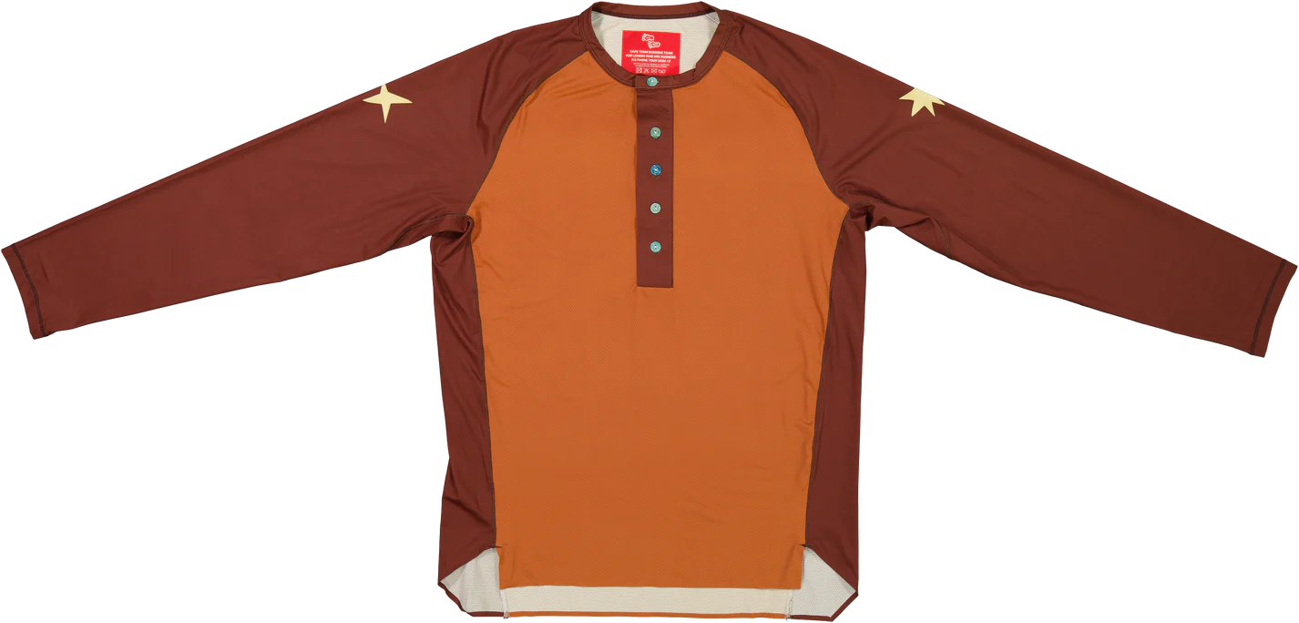 Alex Zono "Ball Park " Henly Running Long Sleeve - BROWN