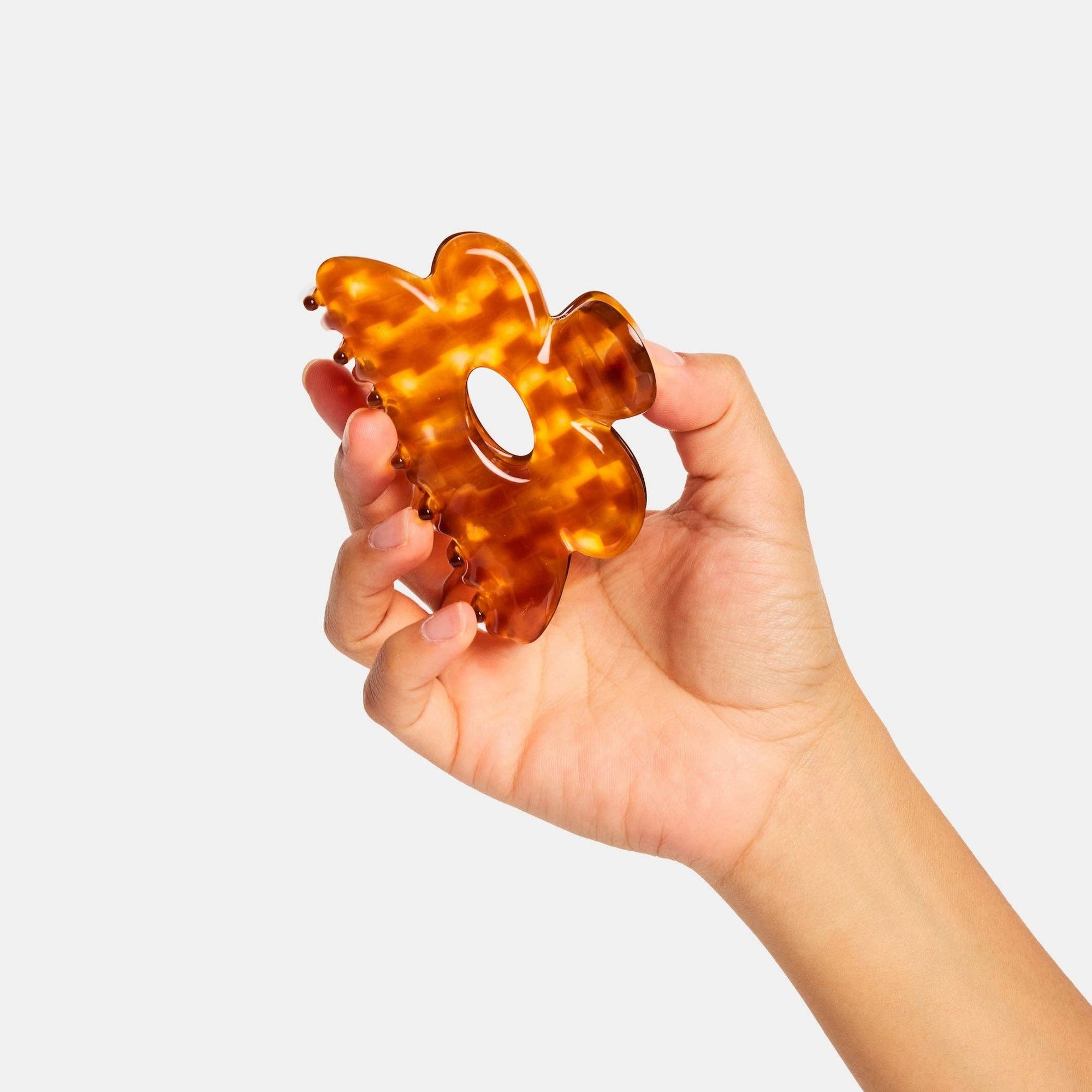 CHUNKS Flower Claw in Honey Check