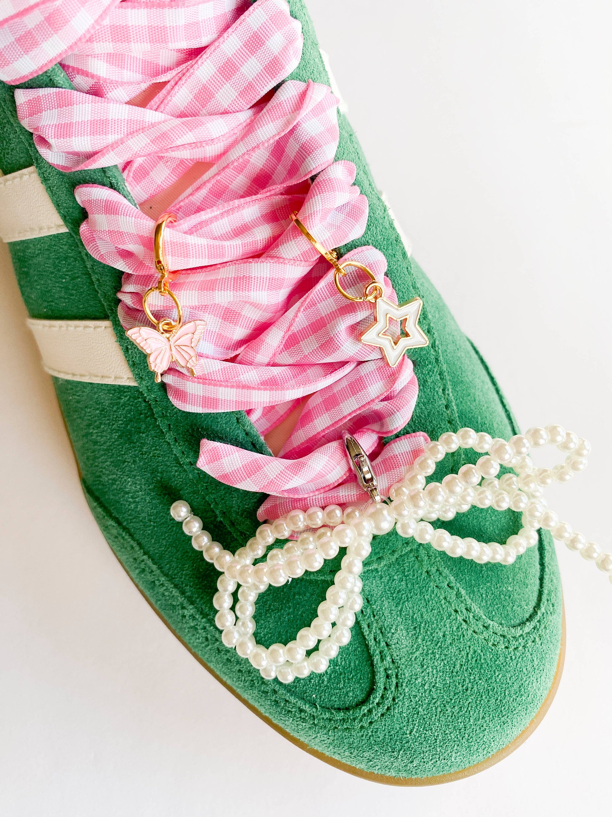 Leo + Lee Shoe Charm + Lace Sets - Gingham