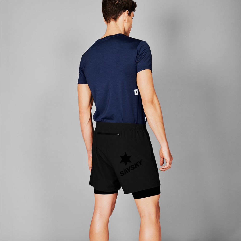 SAYSKY Men's 2-in-1 Shorts 5" - BLACK