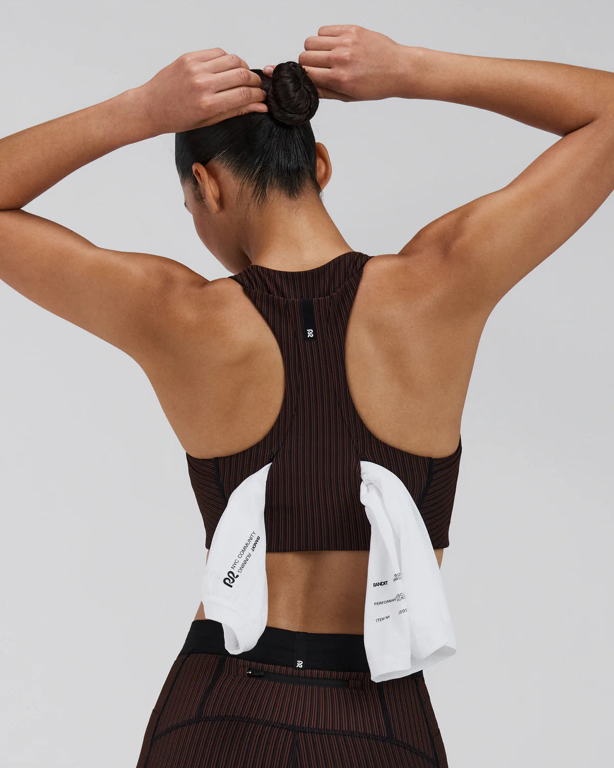 Bandit Women's Striped Cadence™ Longline Bra - Cacao / Black