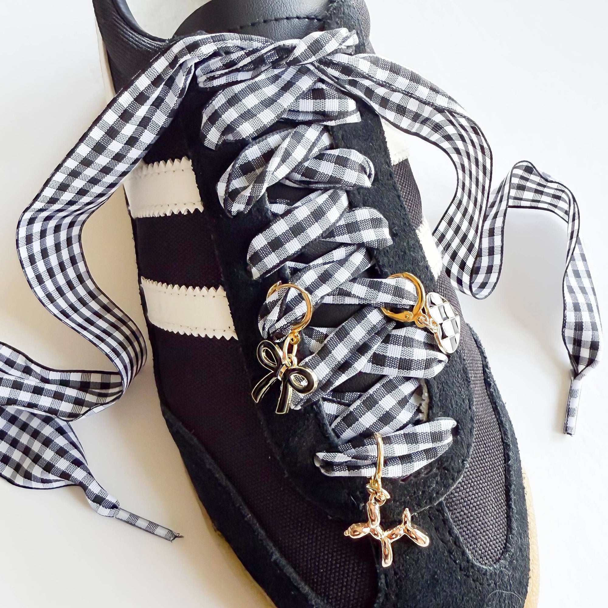 Leo + Lee Shoe Charm + Lace Sets - Gingham