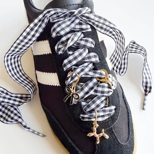 Leo + Lee Shoe Charm + Lace Sets - Gingham