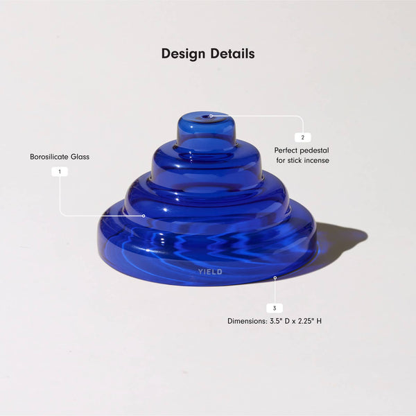 Yield Glass Meso Incense Holder - Cobalt