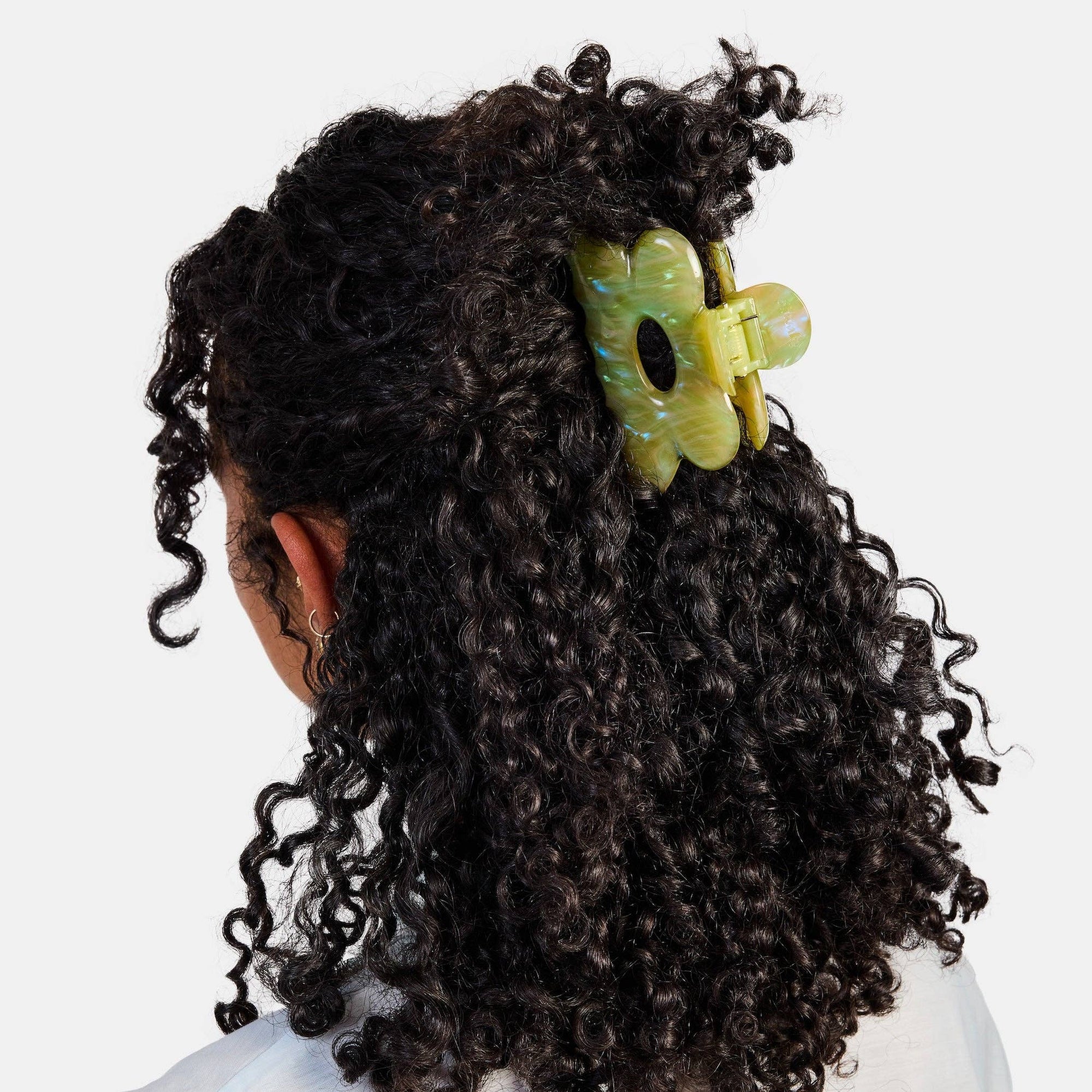 CHUNKS Flower Claw in Jade Swirl